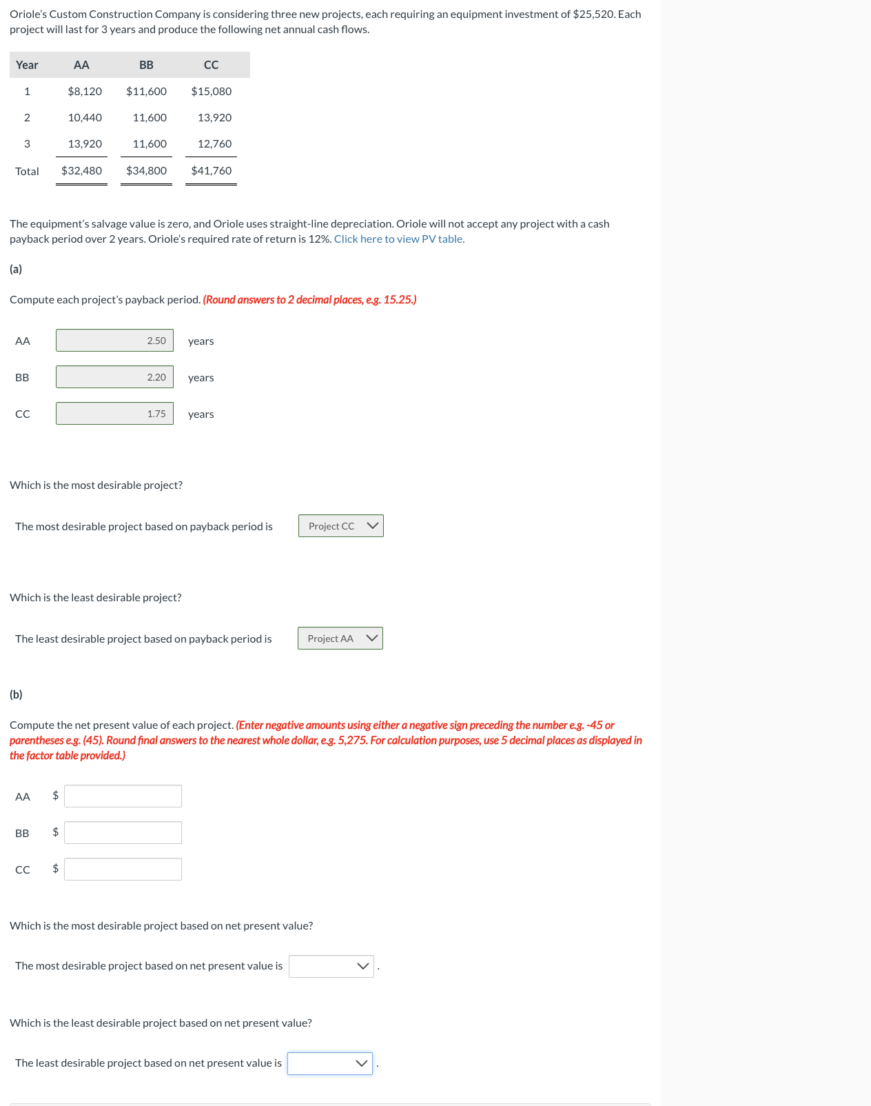 using the above information, please compute the