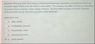 Between 2 0 1 0 and 2 0 1 6 , Blue Drinks, a