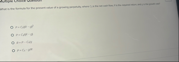 Multiple What is the formula for the present