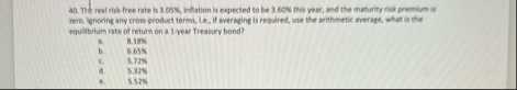 The real risk - free rate is 3 . 0 5 % ,