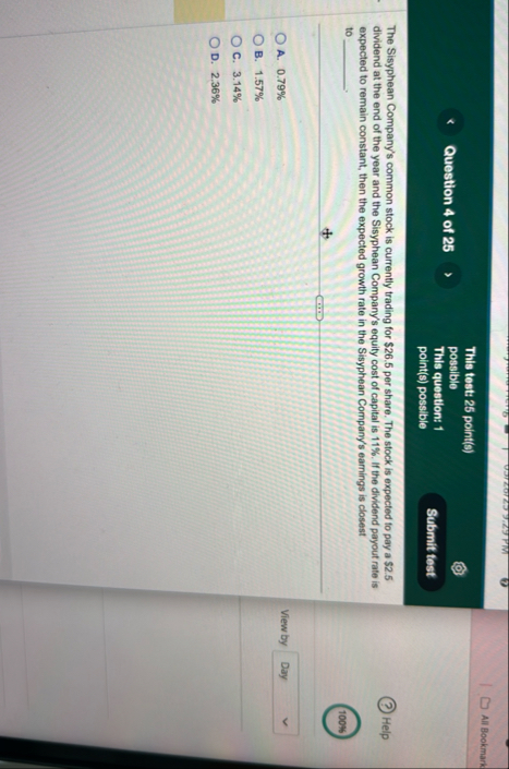 This test: 2 5 point ( 0 ) Question 4 of 2 5