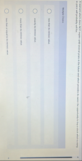 A warrant which does NOT expire until several