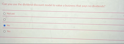 Can you use the dividend discount model to value