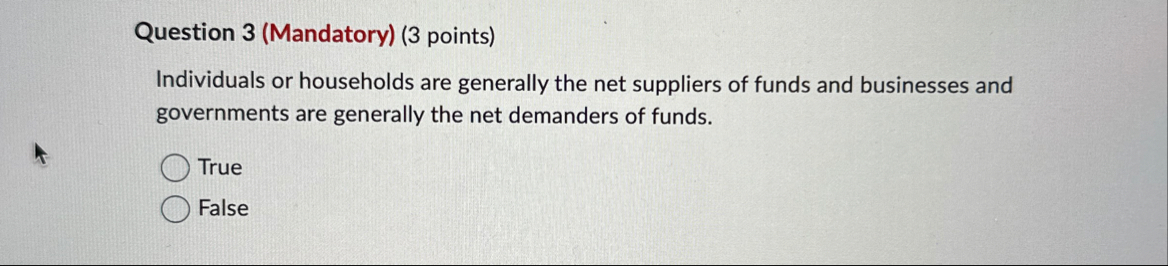 Question 3 ( Mandatory ) ( 3 points ) Individuals