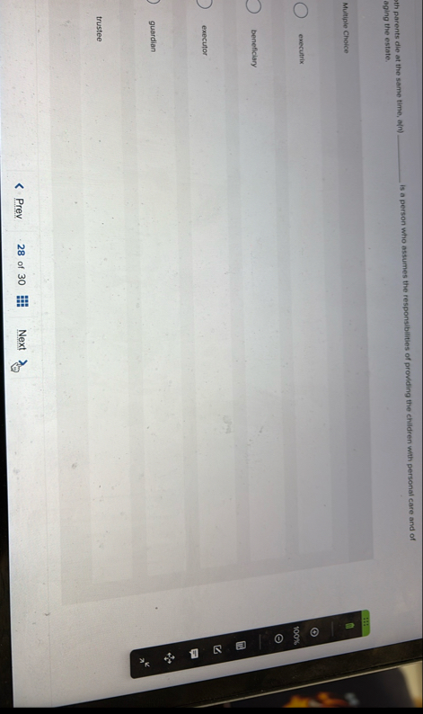 th parents die at the same time, a ( n ) is a