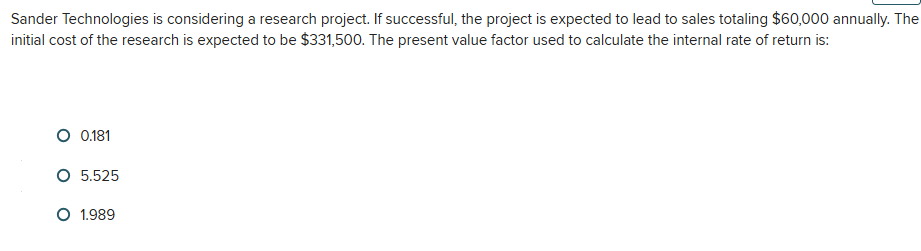 Sander Technologies is considering a research