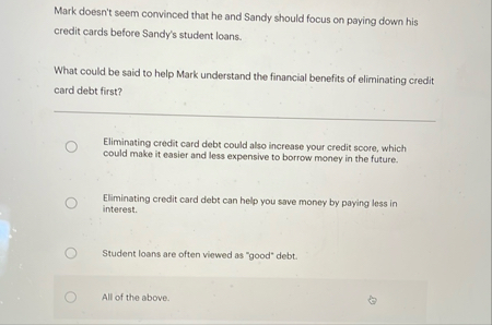 Mark doesn't seem convinced that he and Sandy