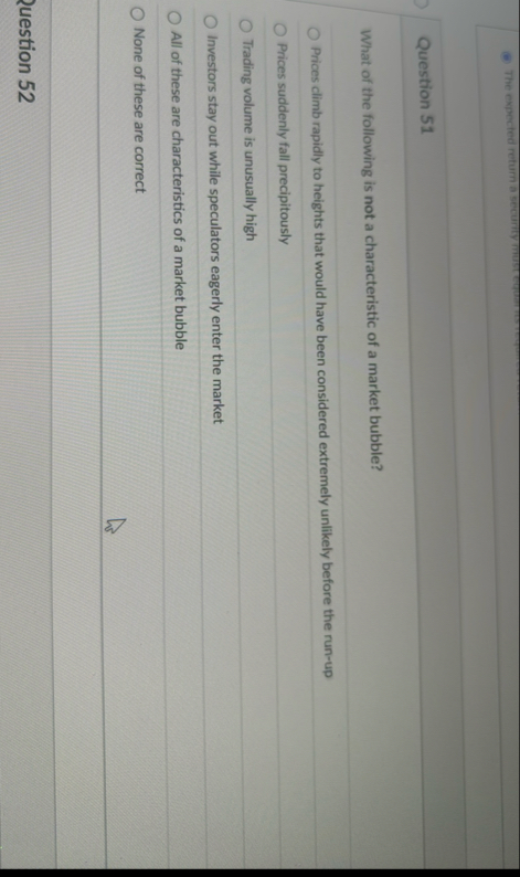 The expected return a securty must equm? Question