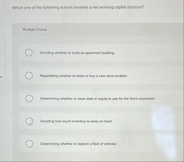 Which one of the following actions involves a net