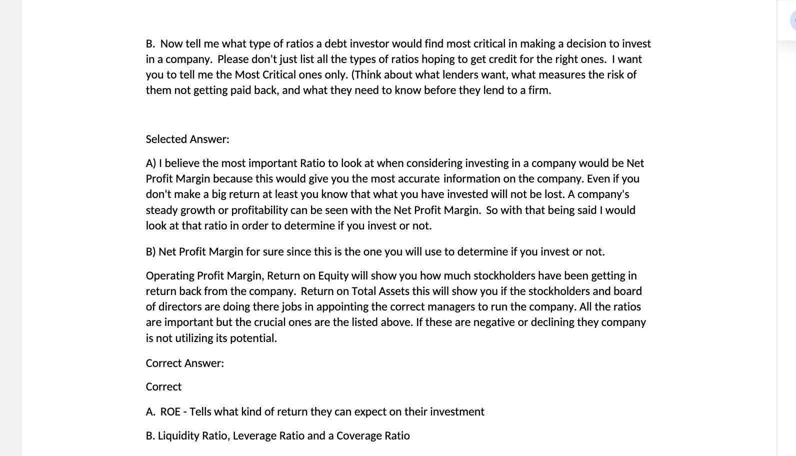 why is the correct answer to the top question B.