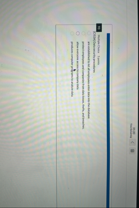 3 5 : 2 0 Time Remaining 9 3 Multiple Choice 5