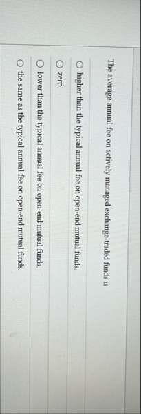 The average annual fee on actively managed