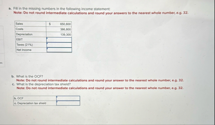 a . Fit in the missing numbers in the following