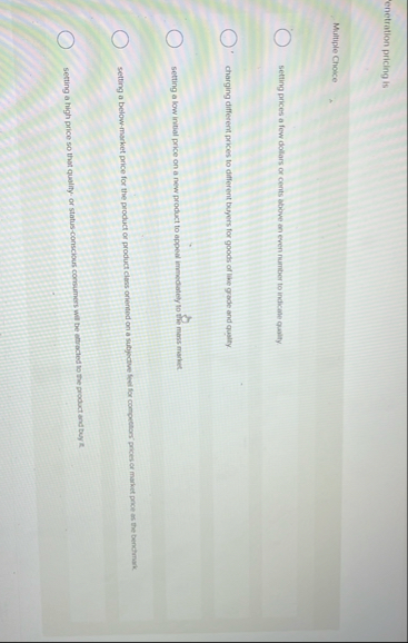 enctration pricing is Multiple Choice setting