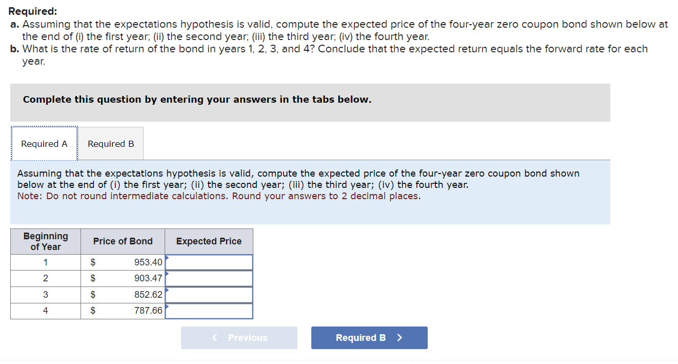 1 . Assuming that the expectations hypothesis is