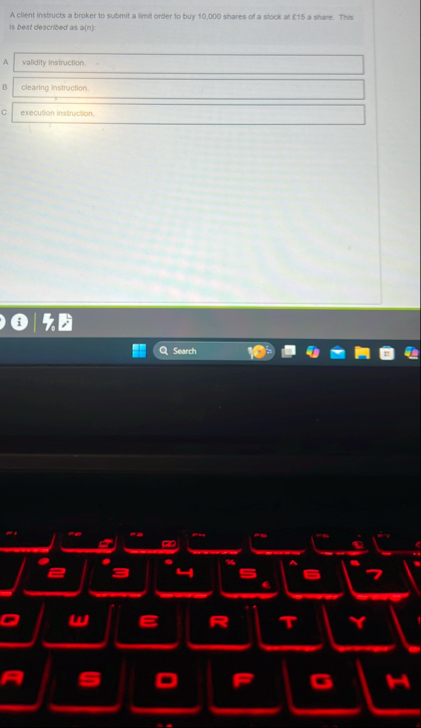 A client instructs a broker to submit a limit