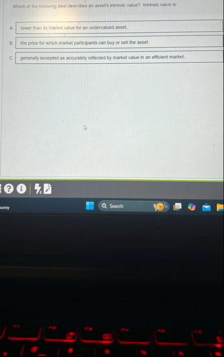 Which of the following best describes an asset's