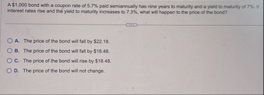 A $ 1 , 0 0 0 bond with a coupon rate of 5 . 7 %