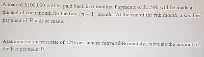 please no excel A loan of $ 1 0 0 , 0 0 0 will be