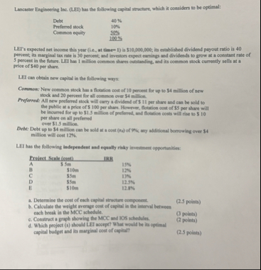 Lancaster Engineering Inc. ( LED ) has the