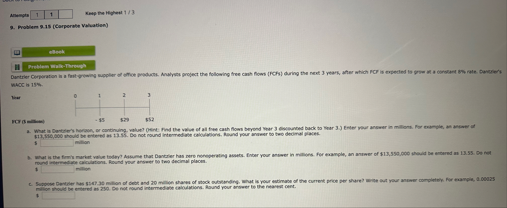 Attempts 1 1 Keep the Highest 1 / 3 9 . Problem 9