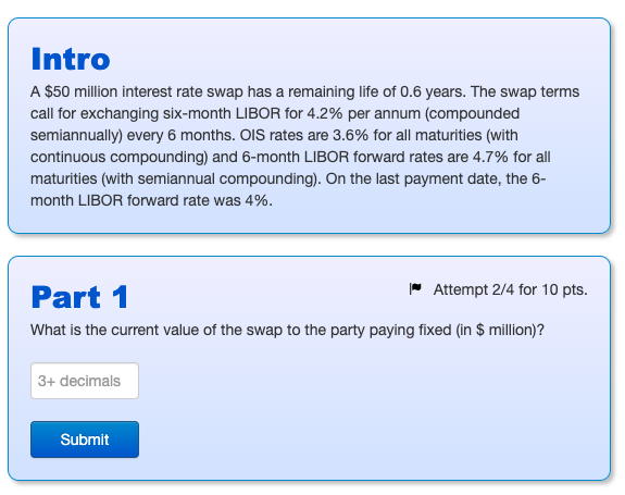 Intro A \ ( \ $ 5 0 \ ) million interest rate