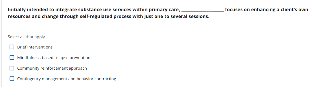 ans Initially intended to integrate substance use