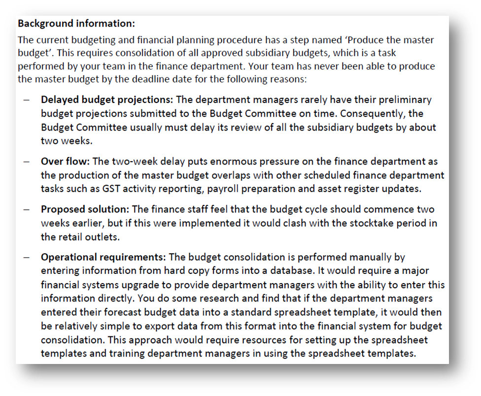 As budgeting issues are : Delayed budget
