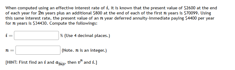 When computed using an effective interest rate of