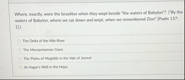 Where, exactly, were the lsraelites when they