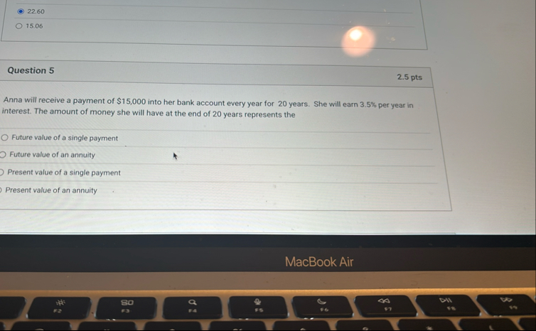 2 2 . 6 0 1 5 . 0 6 Question 5 2 . 5 pts Anna