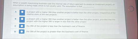 When a wealth maximiting business uses the