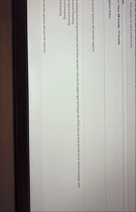 Your answers are saved automatically. e: 1 hour,