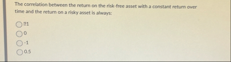 The correlation between the return on the risk -
