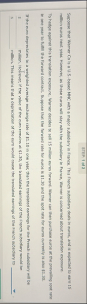 Suppose that Warner Co is a U . S . - based MNC