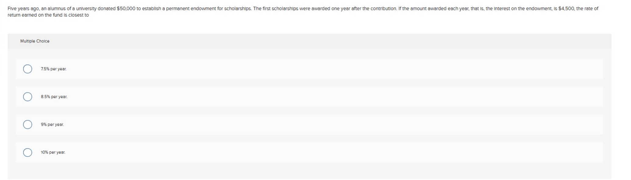 return earned on the fund is closest to Multiple