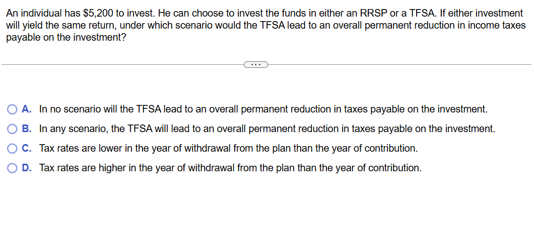 An individual has \ ( \ $ 5 , 2 0 0 \ ) to