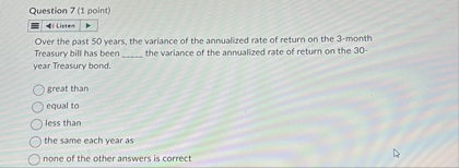 Question 7 ( 1 point ) Over the past 5 0 years,