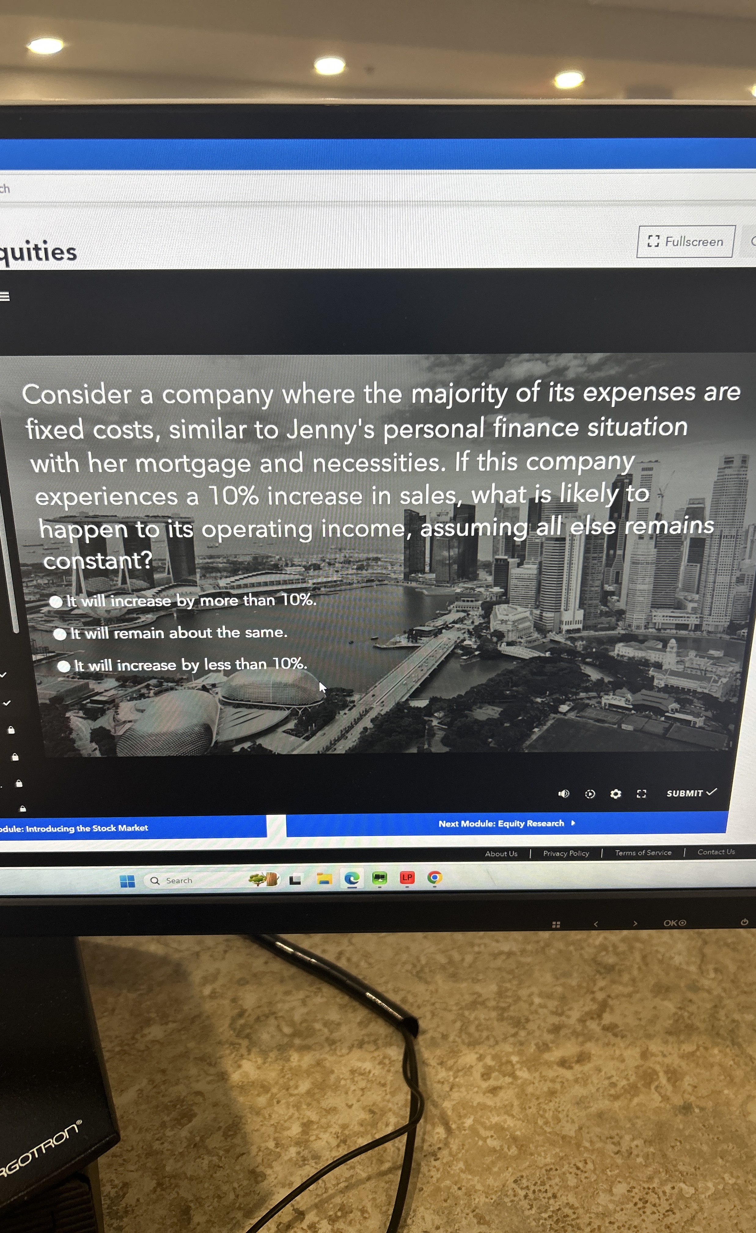 quities [ 3 Fullscreen Consider a company where