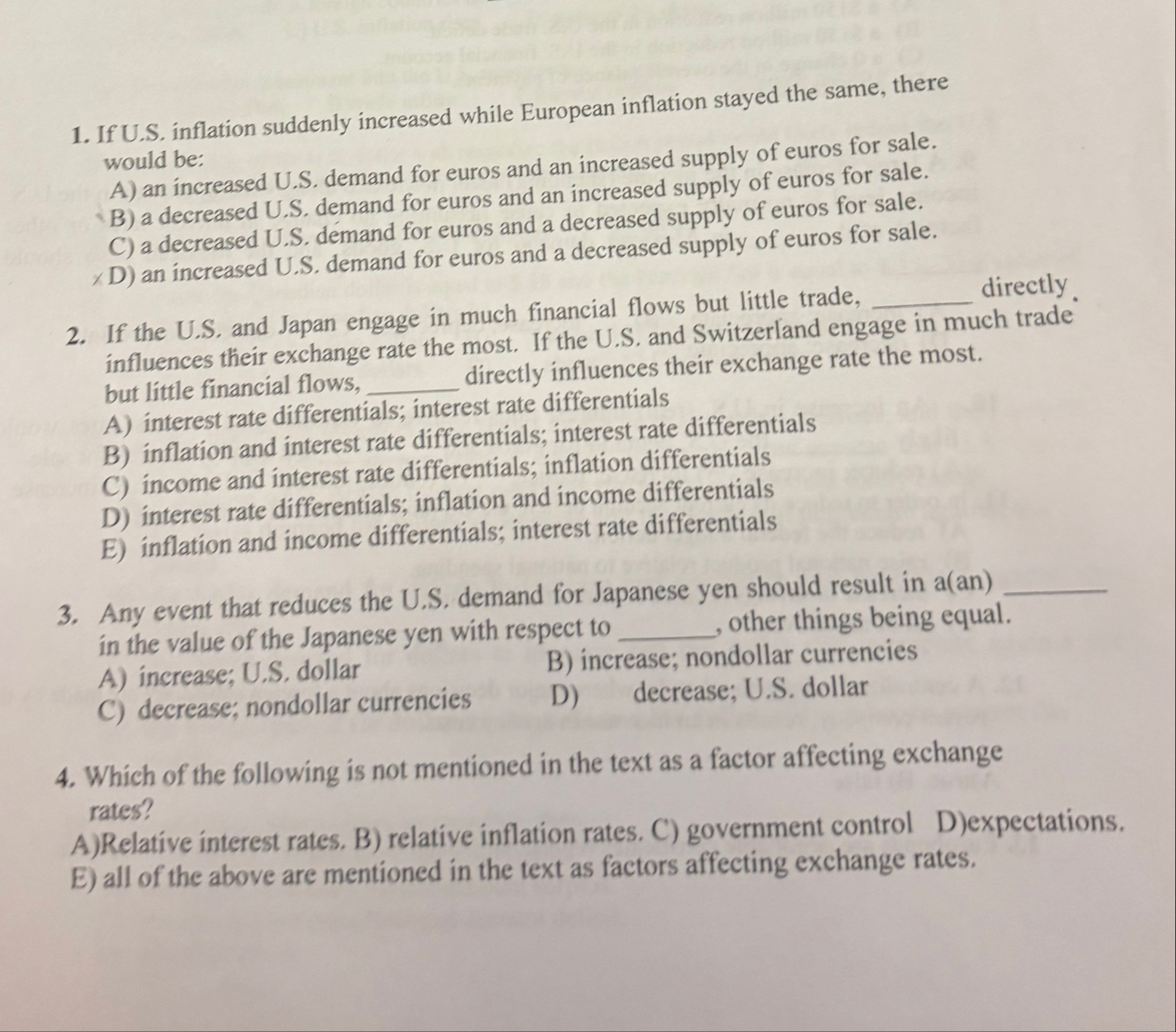 If U . S . inflation suddenly increased while