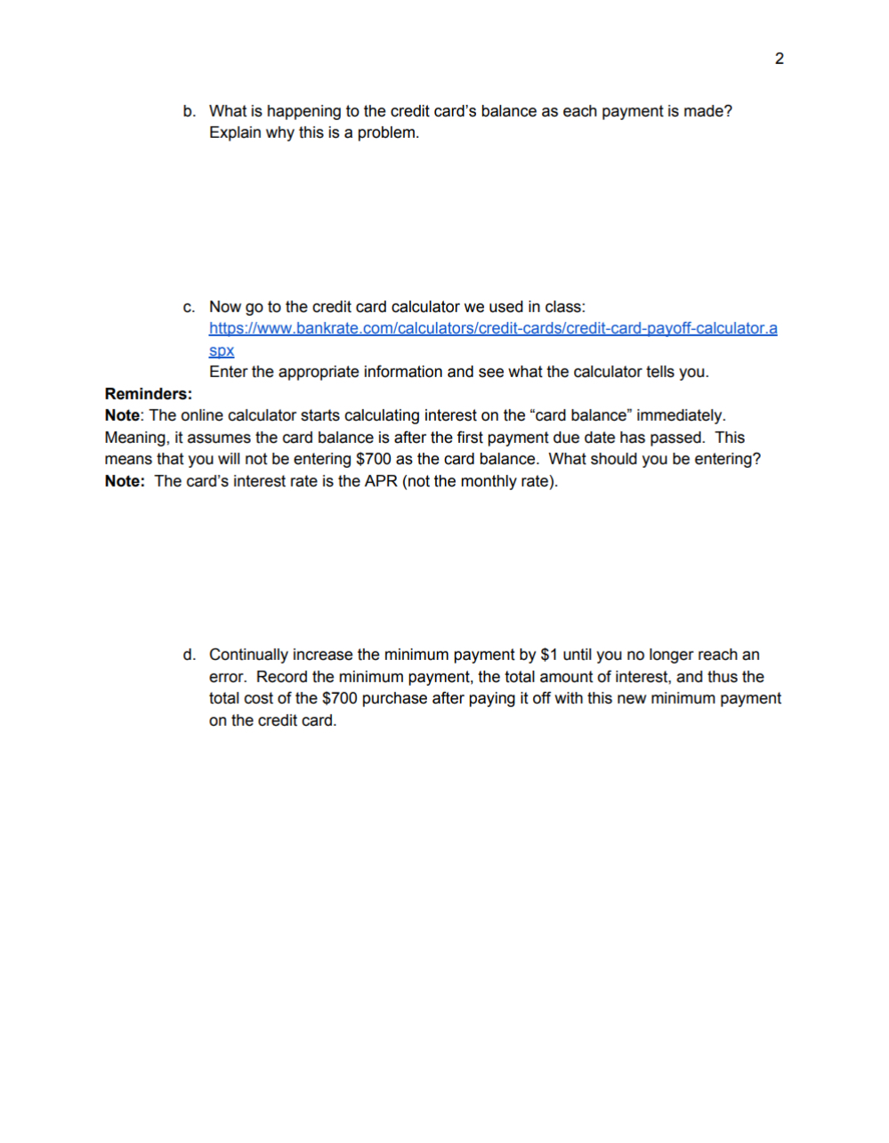 Name: Post Class: Credit Cards & Mortgages'