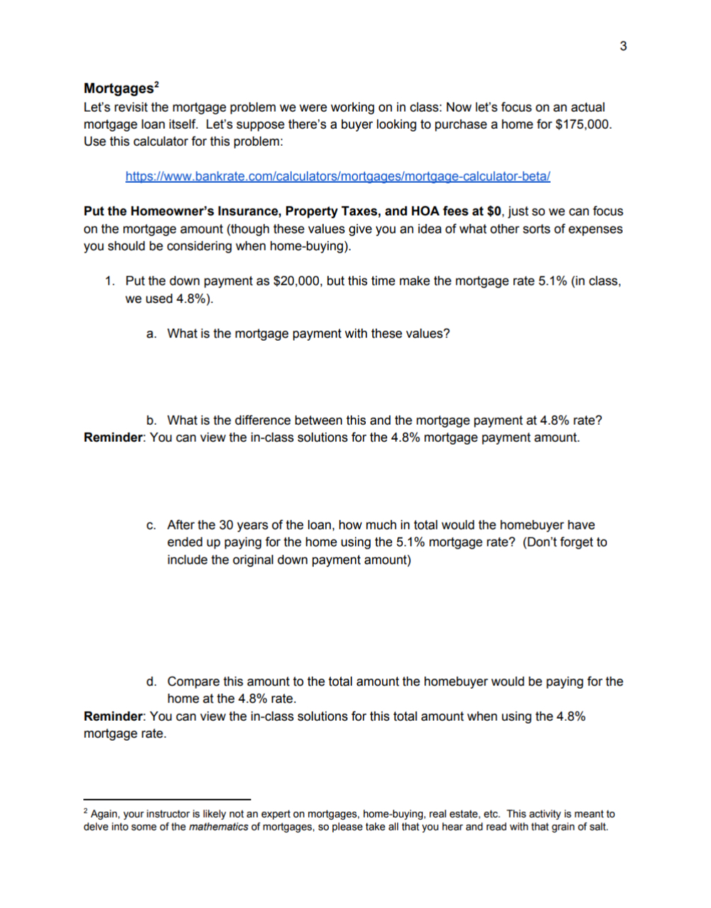 Name: Post Class: Credit Cards & Mortgages'