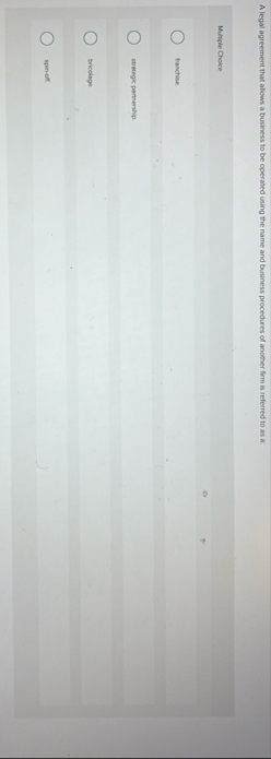 A legal agreement that alows a business to be