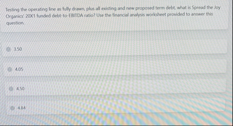 Testing the operating line as fully drawn, plus