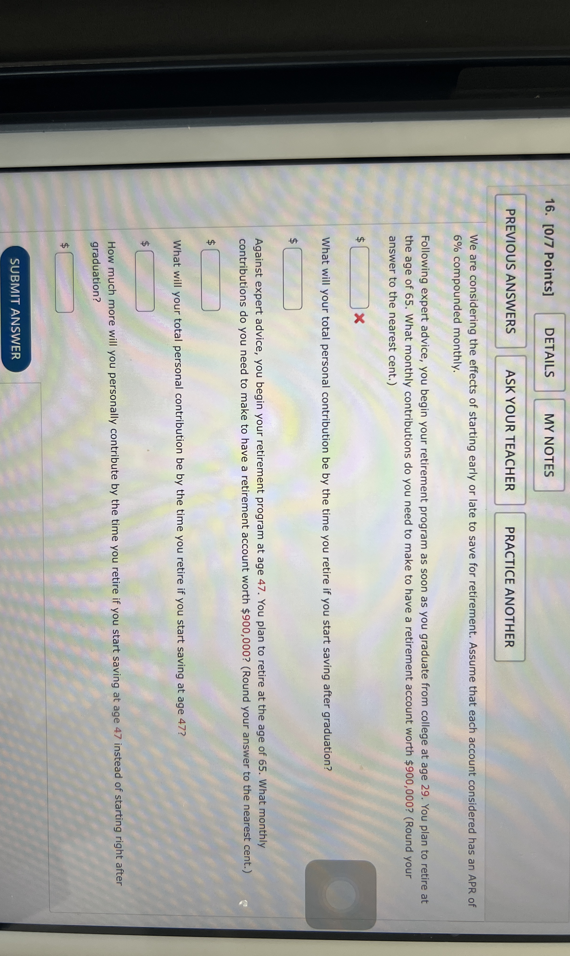 [ 0 / 7 Points ] DETAILS MY NOTES PREVIOUS