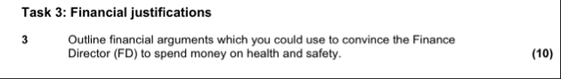 Task 3 : Financial justifications 3 Outline