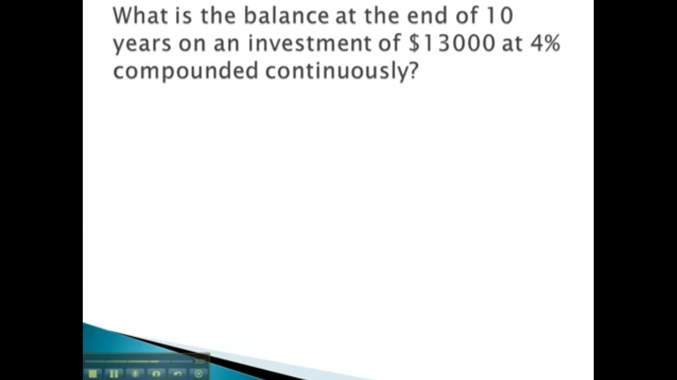 What is the initial (starting) amount? What is