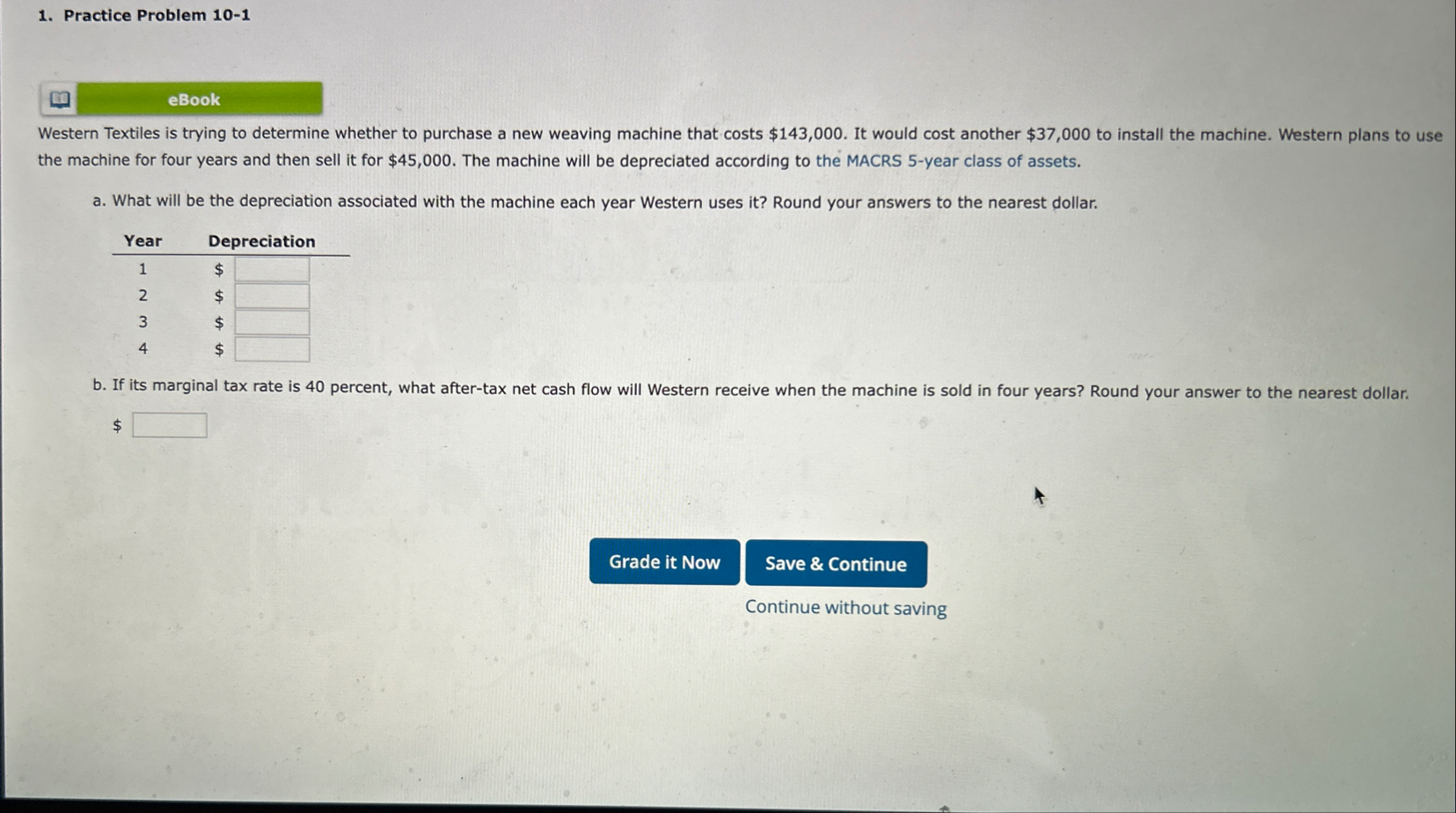 Practice Problem 1 0 - 1 Western Textiles is