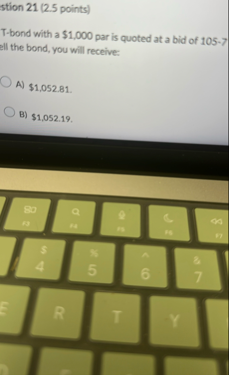 stion 2 1 ( 2 . 5 points ) T - bond with a $ 1 ,