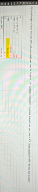 \ table [ [ 7 5 , 6 ) Syvis bought a house for $